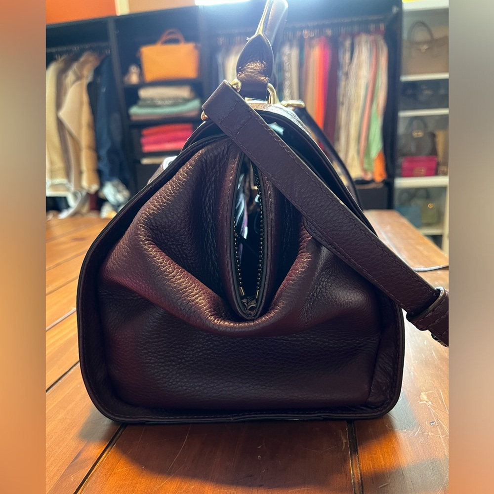 Vera Bradley Leather Stella Satchel Aubergine EUC - Picture 5 of 7